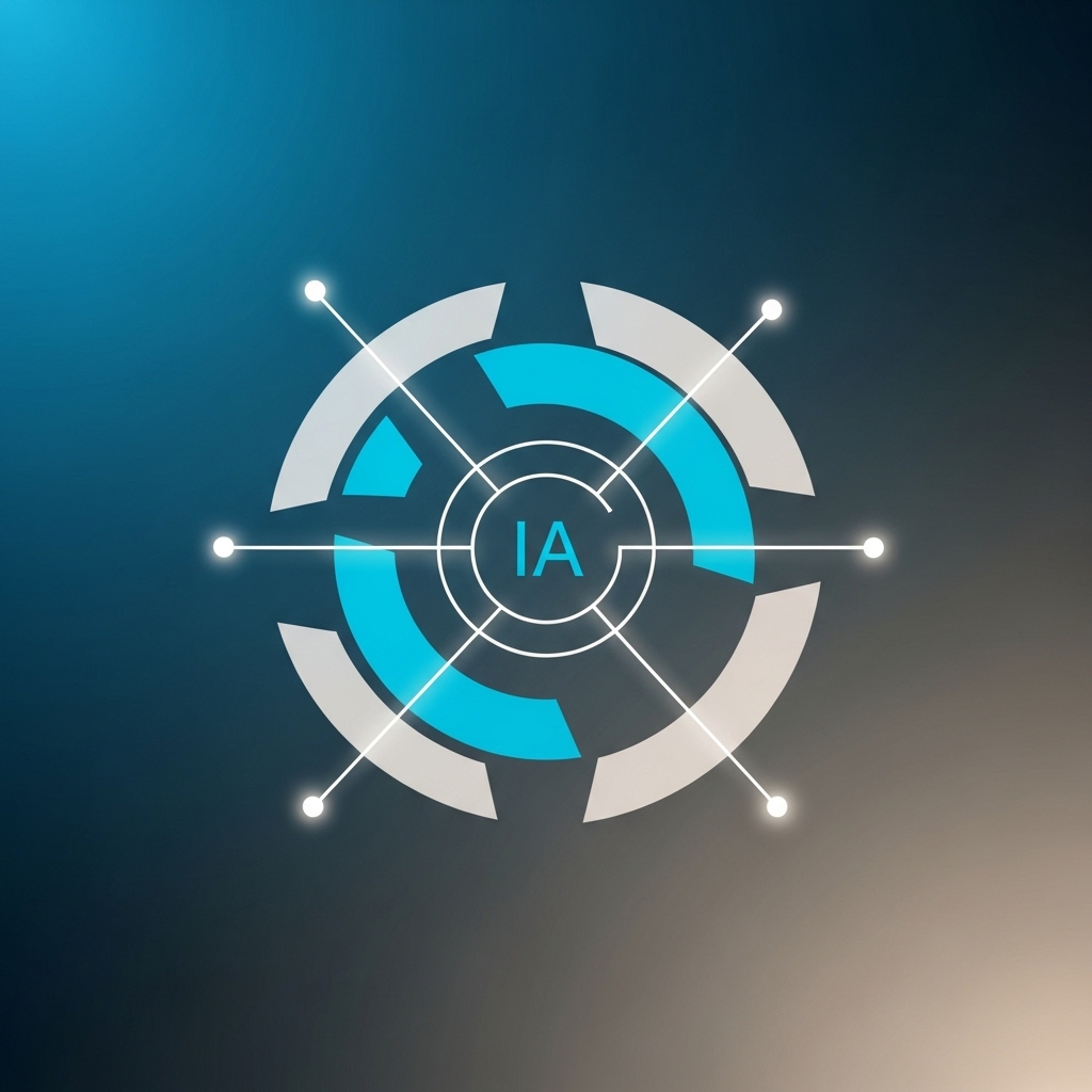 Imagem de Inteligência Artificial com um cérebro digital e conexões neurais.